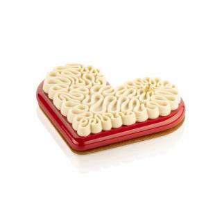 KIT Forme Silicon Tort 3D Love Hearts, 2 Forme Silicon Inima + Decor 21 X 17.3 X H2.1 cm + Decupator