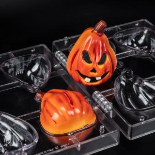 Matrita 3D Ciocolata, Plastic Rigid cu Cleme, Dovleac Halloween 8 x 7.8 x H 10.5 cm, 45 gr