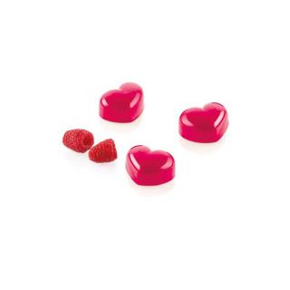 Matrita Policarbonat 24 Praline Heart, 2.5 x 2.5 x H 1.5 cm, 17.5 x 27.5 cm, 9.4 ml