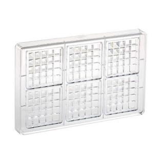 Matrita Policarbonat 6 Tablete de Ciocolata   Square   cu Motive Geometrice, 27.5 x 17.5 cm