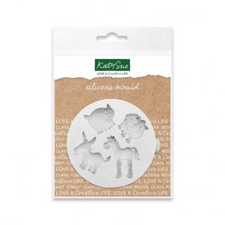 Mulaj Silicon Animale de Ferma, 4 Subiecte O 2.2 - 3 cm