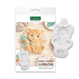 Mulaj Silicon Baby Jungle Leu si Coronita, 2 Subiecte O 1.6 si 6.4 cm
