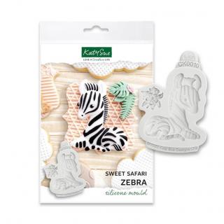 Mulaj Silicon Baby Jungle Zebra si Floricica, 2 Subiecte O 2.5 si 7.3 cm