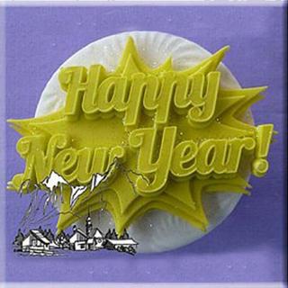 Mulaj Silicon Placuta cu   Happy New Year   8 x 5.8 cm