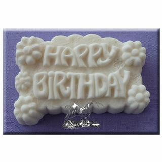 Mulaj Silicon Placuta cu Mesaj   Happy Birthday   7 x 4.8 cm