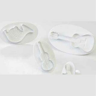 Muzica - Decupatoare Plastic cu Extractor O 4.2 - 10.7 cm, Set 4 Buc