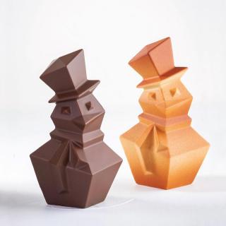 Om de Zapada 3D, 12.5 x 12.1 x H 20 cm, Set Matrite Plastic 2 Subiecte Ciocolata