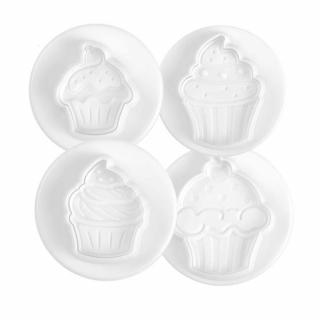 Party Cupcakes - Decupatoare Plastic cu Extractor O 3.3 - 5 cm, Set 4 Buc