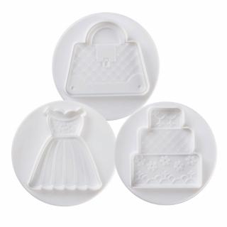 Party Fashion - Decupatoare Plastic cu Extractor O 7.2 - 8.7 cm, Set 3 Buc