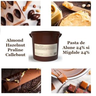 Pasta de Alune 24% si Migdale 24%, Almond  Hazelnut Praline, Callebaut, 5 Kg