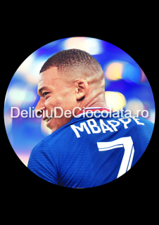 Pasta Zahar imprimata Fotbal Mbappe Model 1, O 20 cm