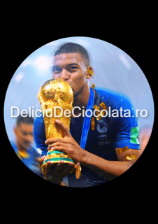 Pasta Zahar imprimata Fotbal Mbappe Model 3, O 20 cm