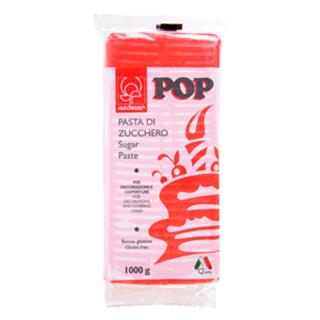 Pasta zahar Pop Rosu Intens, Acoperire si Decoruri, 1 Kg Modecor