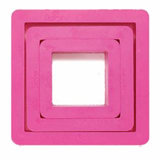 Patrat - Decupatoare Plastic 3.5 - 7 x H 2.2 cm, Set 3 Buc