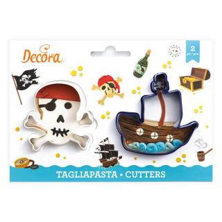 Pirati - Decupatoare Plastic O 6.5 si 7.5 x H 2.2 cm, 2 Buc