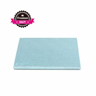 Platou Tort Patrat Bleu, 25 x 25 x H 1.2 cm