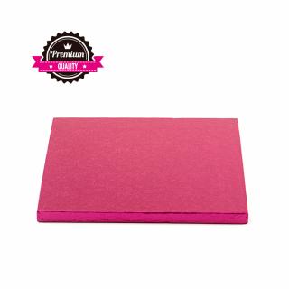 Platou Tort Patrat Fucsia, 25 x 25 x H 1.2 cm