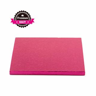 Platou Tort Patrat Fucsia, 30 x 30 x H 1.2 cm