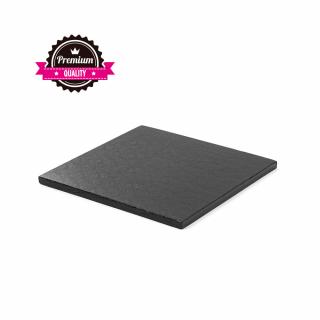 Platou Tort Patrat Negru, 30 x 30 x H 1.2 cm