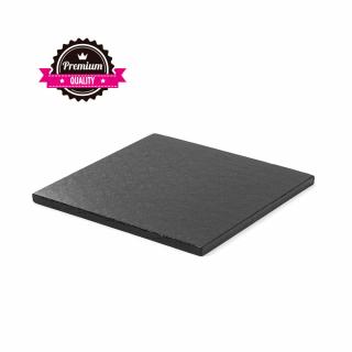 Platou Tort Patrat Negru, 35 x 35 x H 1.2 cm