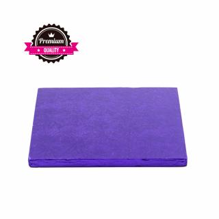 Platou Tort Patrat Violet, 25 x 25 x H 1.2 cm