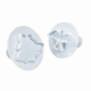 Porumbel si Clopotel - Decupatoare Plastic cu Extractor O 5.7 si 6.2 cm, Set 2 Buc