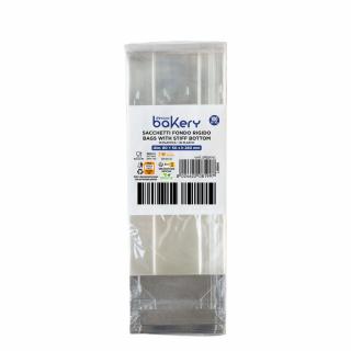 Pungi S cu Baza Carton, Celofan Transparent, 8 + 5 x H 28 cm, Set 100 Buc