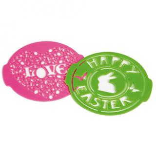 Sabloane Rotunde O 20 cm, Decor Love si Happy Easter, Plastic Rigid, Set 2 Buc