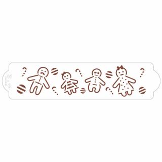 Sablon Plastic Lateral Decor Craciun - Gingerbread Family, 30 x 7 cm