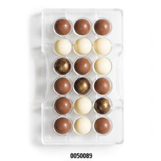 Semisfere O 2.5 cm - Matrita Policarbonat, 18 Praline Ciocolata