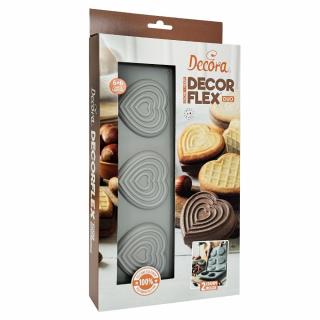 Set 2 Forme Silicon Inima 2 Modele 2.87 - 3 x 1.65 - 1.75 x H 0.1 - 3.5 cm, 6 cavitati