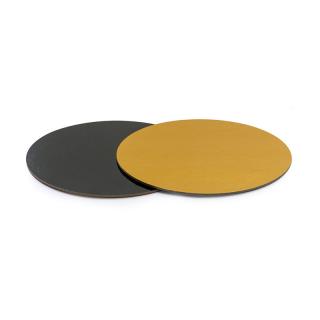 Set 50 Platouri Tort Rotunde 2 Fete Negru Auriu, O30xH0.3 cm