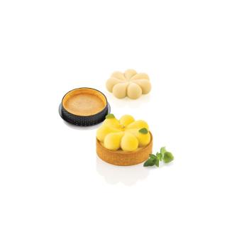 Set Tarte Blossom O 7 x H 2 cm, 8 Rame Microforate + Forma Silicon 8 cavitati