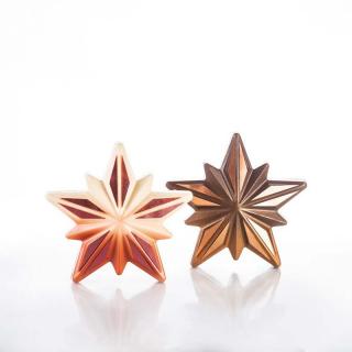 Stea Craciun Polaris 3D 17.2 x 16. 4 x H 7.5 cm, Set Matrite Plastic 2 Subiecte Ciocolata