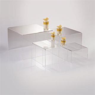 Suport Bufet Modular 4 Trepte, Plexiglas Transparent, H 12 - 26 cm