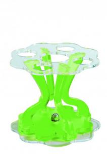 Suport Rotativ Servire 4 Conuri Inghetata, Plexiglas Verde, O15.5xH13cm