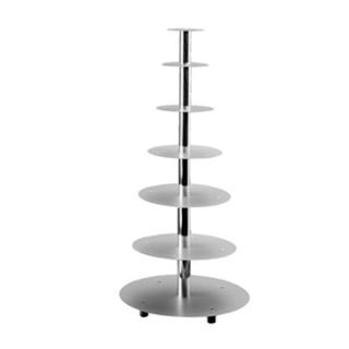 Suport Tort 7 Etaje, Inox Aluminiu, O 50 x H 103 cm