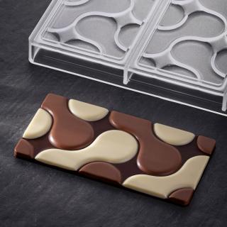 Tablete Ciocolata 15.4 x 7.7 x H 0.8 cm - Matrita policarbonat Puzzle, 3 cavitati