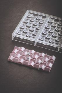 Tablete Ciocolata 15.4 x 7.7 x H 1.1 cm - Matrita policarbonat Pixie, 3 cavitati