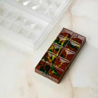 Tablete Ciocolata 15 x 7 x H 2 cm - Matrita policarbonat Dubai, 3 cavitati, 200 gr