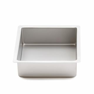 Tava Patrata Margini Drepte, 20 x 20 x H 7.5 cm, Aluminiu Anodizat