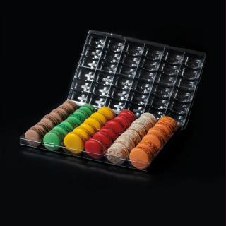 Tavita Macarons Fursecuri x 200 buc, 36 cavitati Material Plastic Transparent 29.5 x 19. 5 x H 2.5 cm