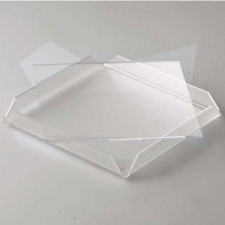 Tavita Margini Drepte, Plexiglas Satinat, 17 x 17 x H 2 cm