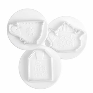 Tea Time - Decupatoare Plastic cu Extractor O 6 cm, Set 3 Buc