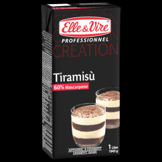 Tiramisu cu Mascarpone 60%, Semipreparat Profesional, baza pentru desert, 1L, Elle  Vire