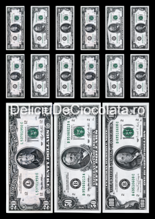 Vafa imprimata Diverse Model 4, Bancnote Dolar 15 Decoruri O 6 - 15 cm, A4