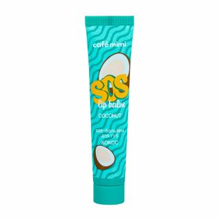 Balsam de buze Cafe Mimi SOS Lip Balm Coconut cu extracte naturale si Vitaminele E si F 15ml