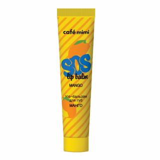 Balsam de buze Cafe Mimi SOS Lip Balm Mango cu extracte naturale si Vitaminele E si F 15ml