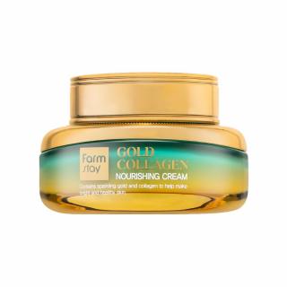 Crema pentru fata antirid nutritiva Farmstay Gold Collagen Nourishing Cream 55ml