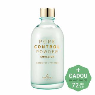 Emulsie de fata pentru pori dilatati si exces de sebum The Skin House Pore Control Powder 130ml si Toner CADOU